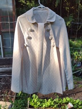 1950s Classic Double-Breasted Cream Women's Cape
